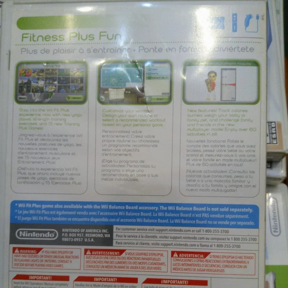 Nintendo Wii Fit Plus Fitness Game with Manual